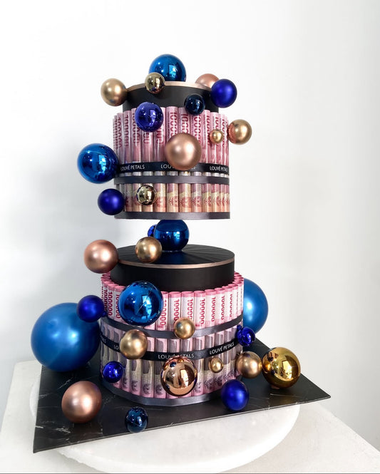 2 Tier Money Cake - Marble Decor (20cm)