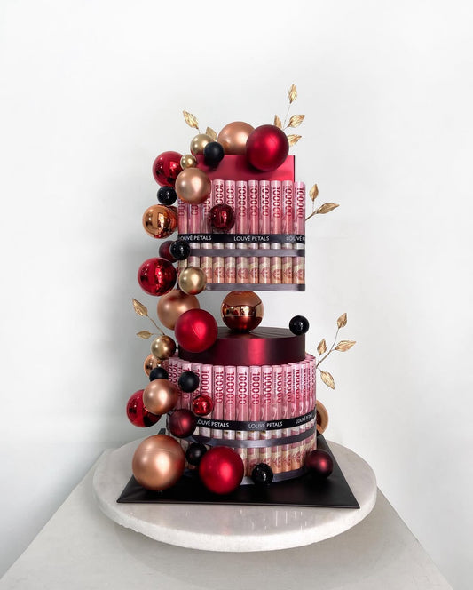 2 Tier Money Cake - Marble Decor (20cm Round+Square)