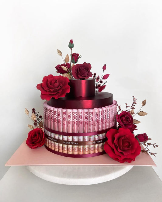 Single Tier Money Cake - Floral Decor (25cm)