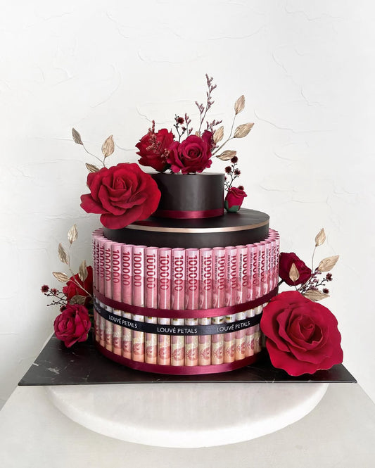 Single Tier Money Cake - Floral Decor (25cm)