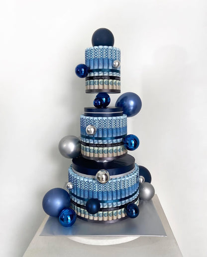 3 Tier Money Cake - Marble Decor (20cm)