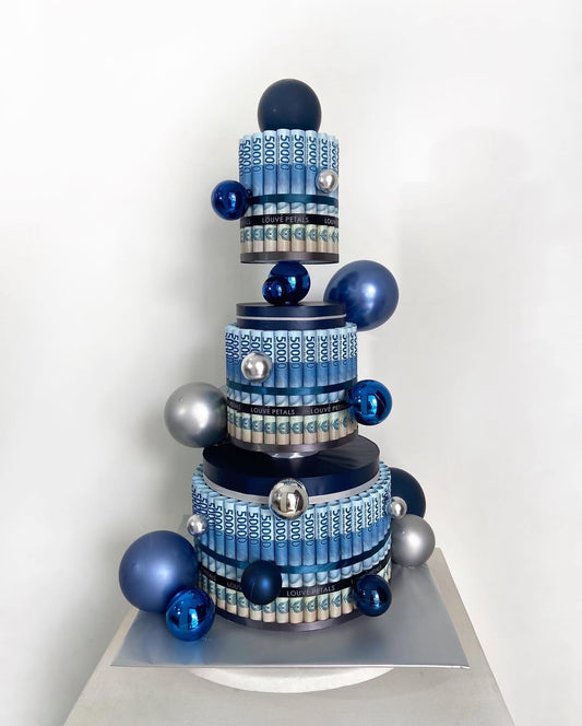 3 Tier Money Cake - Marble Decor (20cm)