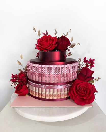 Single Tier Money Cake - Floral Decor (25cm)