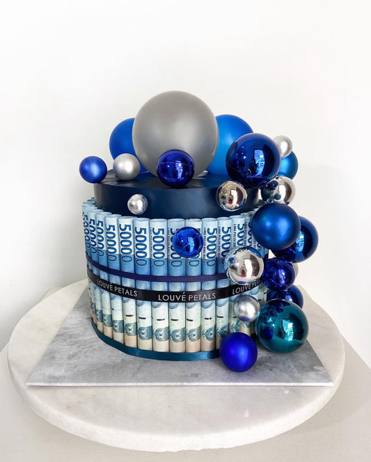 Single Tier Money Cake - Marble Decor (20 cm)
