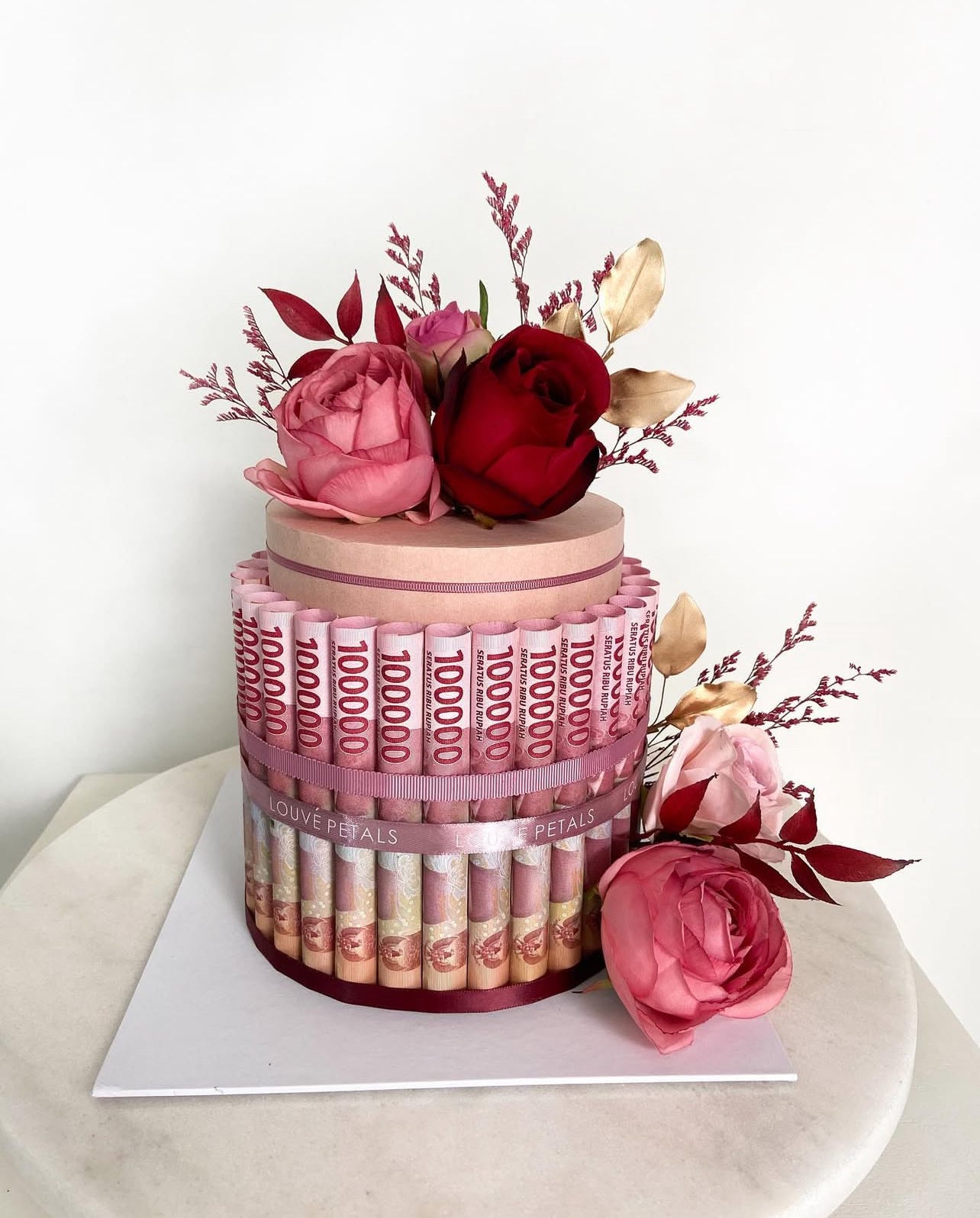 Single Tier Money Cake - Floral Decor (15cm)