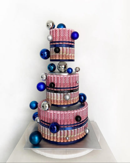 3 Tier Money Cake - Marble Decor (20cm)