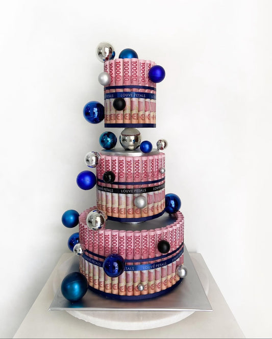 3 Tier Money Cake - Marble Decor (20cm)