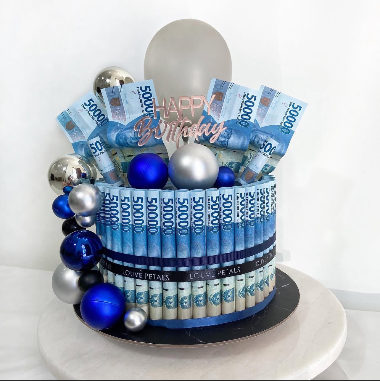 Single Tier Money Cake - Marble Decor (20 cm)