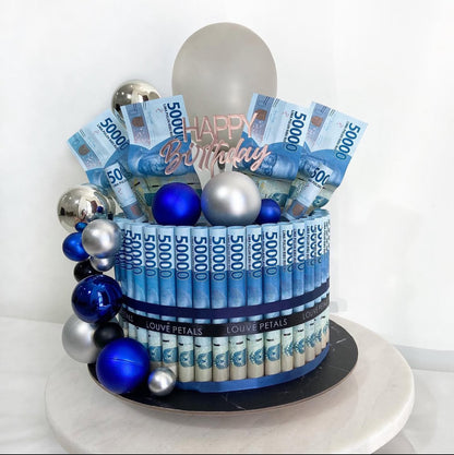 Single Tier Money Cake - Marble Decor (20 cm)