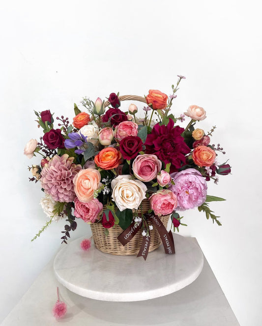 Artificial Flower - Rattan Basket